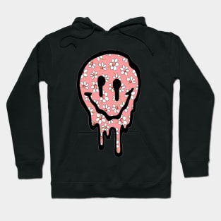 Floral Drippy Smiley Face Hoodie